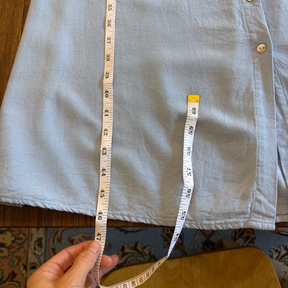 Vero Moda Light Blue Button Front Jesmilo Shirt Midi Dress, Medium, Cottagecore - Picture 10 of 13